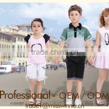 2015 new design kids western wear children summer wear