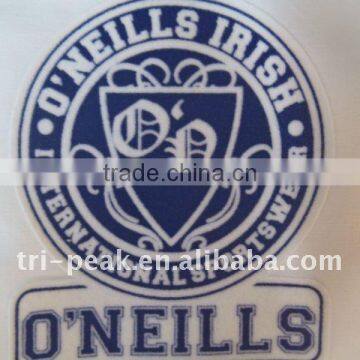 3D Embroidery Football club jersey badge/patch + Flocking heat transfer