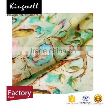 Custom Digital Printed Silk Linen Blend Fabric for Garment/dress photo-2