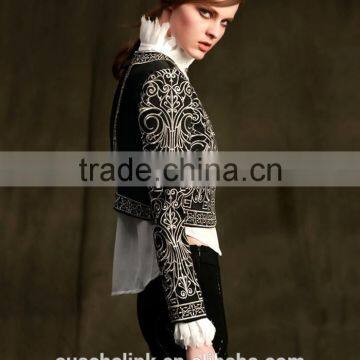 Auschalink Ladies Long Sleeve Fitted Embroidery Jackets Short Style Designs photo-5