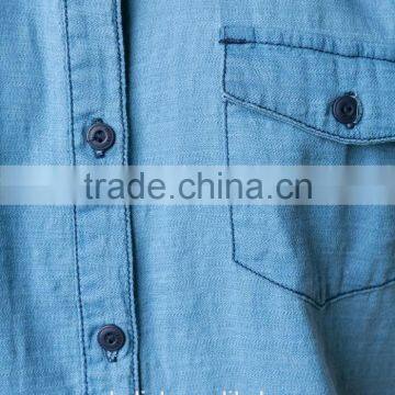 New Arrival 100%cotton Women Sleeveless Denim Shirts Customized photo-5
