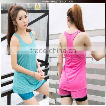 Ladies Yoga Custom Rash Vest Polyester Spandex Fitness Tank Tops For Gym Slimming