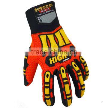 Seibertron High-vis Waterproof style impact protection work glove en388 Hi Vis Palm working mechanical gloves