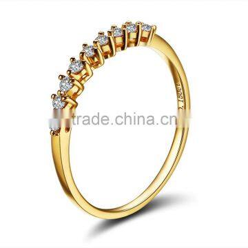 Exquisite Fashion 18K Gold Diamond Ring For Girls