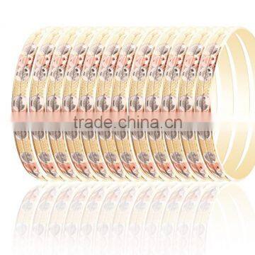 Laser Cut 6 MM 3 Tone Plated Fashionable Bangles