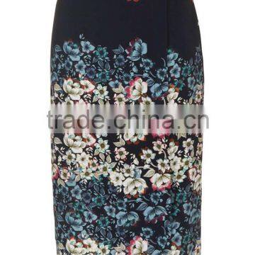 Cheap Price Knitted Flowers Border Wrap Midi Skirts Floral Long Bodycon Skirts Stretch Skirts Wholesale photo-3