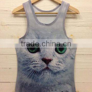 ladies animal printing tops,full printing tank top