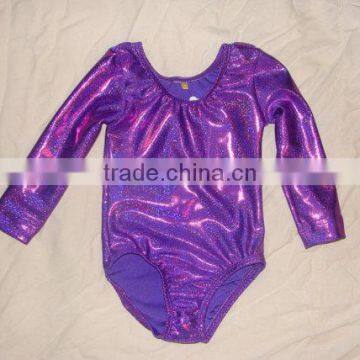Long Sleeve Gymnastics Leotards in Any Color Fabric- Pink Twinkle Pictured photo-3