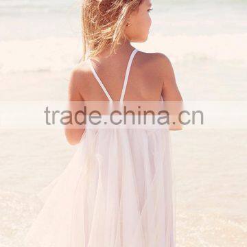 Baby Girl Ivory Lace Deep V Neck Beach Dress photo-5