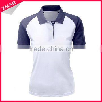 Ladies Cut And Sew Different Color Uniform Dry Fit Wholesale Blank Polo Shirt Design