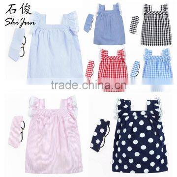 ShiJ Baby Dresses Set 0~3T Polka Dots Striped Cotton Toddler Girl Clothing
