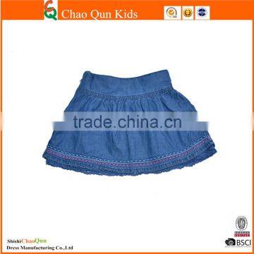 Hot Selling Custom Denim Skirts With Lace photo-2