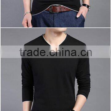 V Neck Long Sleeve Slim Fit Tee Shirt photo-2