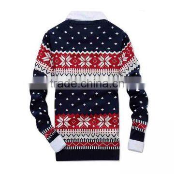 Christmas Mans Brand Clothes Norwegian Jacquard Patterned Tight Pullover Sweater for Wholesale photo-2