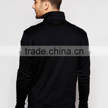 Zip High Neck Sweatshirt With PU Trims photo-3