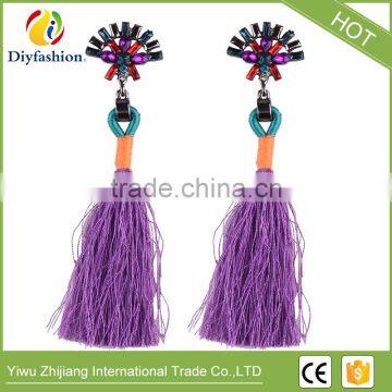 New Fashion Jewelry Tassel Long Earring 2 Colors Wedding Dangle Drop Earrings For Women photo-4