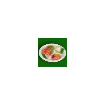 9 inch three compartments rounded plate,disposable biodegradable