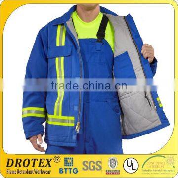 Protective Coverall Flame Resistant Duck Coat With Reflective Stripe and Quilt-Lined photo-4