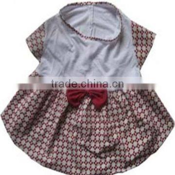 Bowknot Cotton One-Piece Dress Dog Clothes Pet Accessory