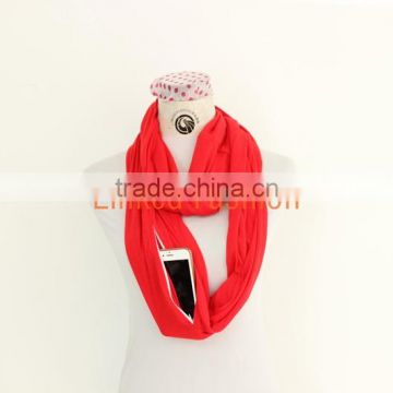 Main Product Simple Design Scarf With Zipper Pocket On Sale