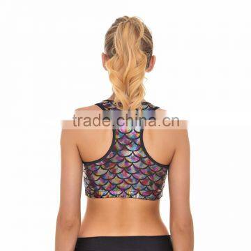 Wholesale Dri Fit Milk Silk Ladies Sports Bra Mermaid Custom Sports photo-3