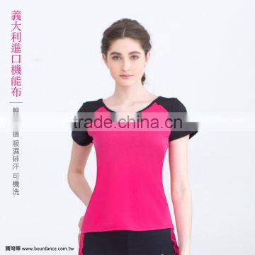 Top selling products women V back sport yoga fitness short sleeve top