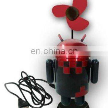 plastic promo usb rechargeable robot mini fan for trade show,gift,summer cool fan