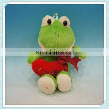 Mini Green Frog Plush Toy with Heart