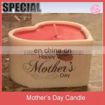 Heart shaped pink Happy Mother's Day Candles