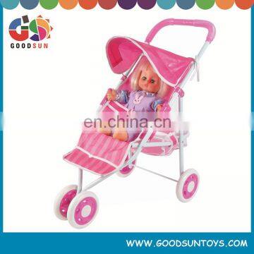 Popular adjustable handle doll stroller with baby doll for sale