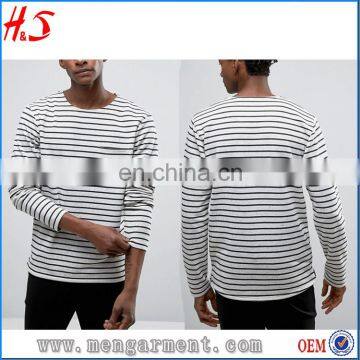 High quality custom crew neck sweatshirt blank oversized stripe sweatshirts for men