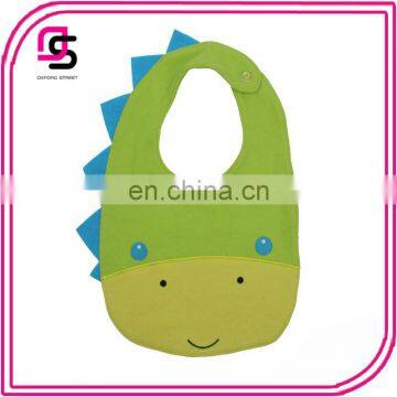 2017 High quality baby bib cartoon dinosaur waterproof baby bandana bib for drooling