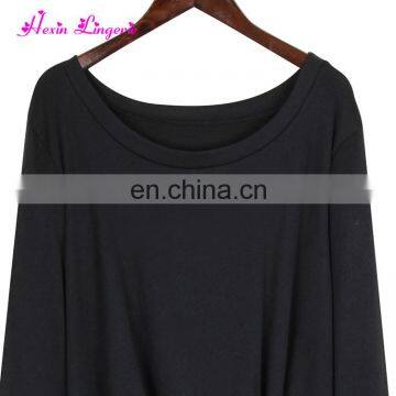 Black Solid Irregular Long Sleeves Winter New Style New Models Blouses Fashion photo-5