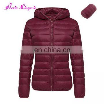 Bulk Stocks Women White Duck Light Weight Packable Down Jacket For Winter