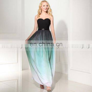 New Fashion Sweetheart Sleeveless Lace-Up Gradient Color Evening Dresses SD357