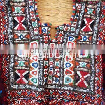 Colourful Indian Vintage Banjara Neck Yoke With Embroidery and Mirror Work Patches photo-2