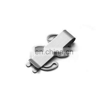 Shenzhen manufacturer custom hinged metal silver slim money clip