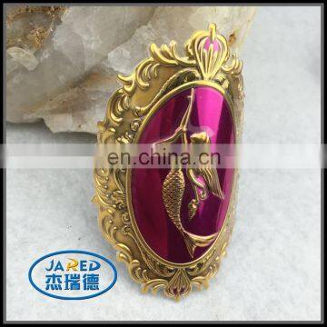 Factory Price Custom Luxury Metal Two Tone Color Printed 3d Wine Emblem Label With Good Sticker photo-2