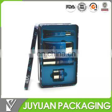 Colored customized rectangular comestics packaging tin box containers manufacturer