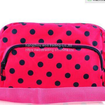 polka dot printed canvas messenger bag from China factory