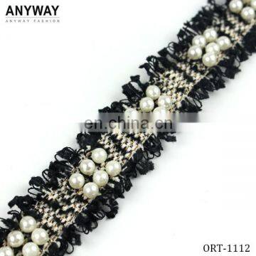 Fashion new design pearl cotton fringe trimming for decorative