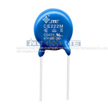 Y Safety Standard Certified Ceramic Capacitors Y2-222m