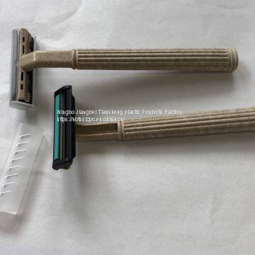 Manufacture Cheap Price Rubber Handle Triple Blade Disposable Shaving Razor photo-2