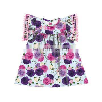 Pom Pom Dress Baby Girl Boutique Style Dress Easter Dress photo-2