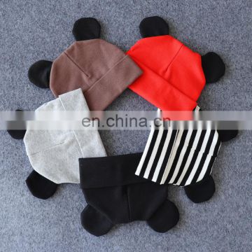 Baby Caps Toddler Newborn Girl Boy Cotton BEANIES with ears Solid Striped Caps Spring Autumn 24Colors for 0-2T