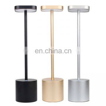 Customed Metal Waterproof IP54 LED Cordless Modern Restaurant Table Lamp Usb Rechargable for Outdoor Dinner