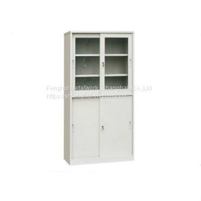 2 swing door metal storage locker steel display glass filing cabinet for office Office furniture metal storage file cupboard/cabinet double glass 2 door steel filing cabinet colourful