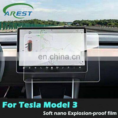 For Tesla Model 3 15'' car touch screen soft nano Explosion-proof film Center Control LCD display screen protective film