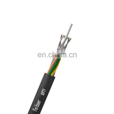 Non-metallic Loose Tube Outdoor messenger wire network cable for Aerial  Long Delivery Length 2-12 Core GYFTY fibra optica
