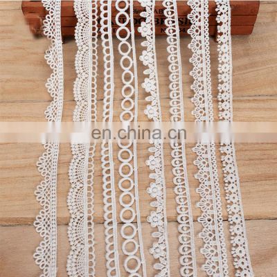 Milk Shreds White Embroidery Bridal Wedding Narrow Water Soluble Roll Cotton Trimming Ribbon Lace